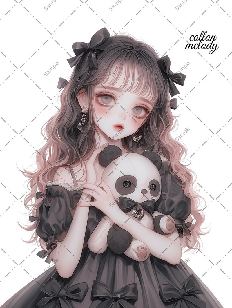 original sticker no.1425 人物ステッカー オリジナルステッカー 人物ステッカー 女の子ステッカー オリジナル人物ステッカー - 貼紙 - 紙 
