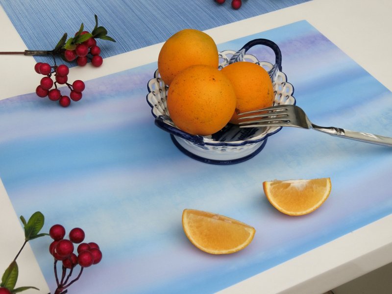 ユニコーンプレースマット - ランチョンマット - 防水素材 ブルー