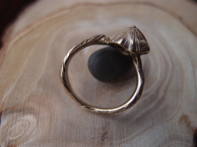 Toadstools Fungi fly agaric magic mushrooms Bronze ring - 戒指 - 銅/黃銅 金色