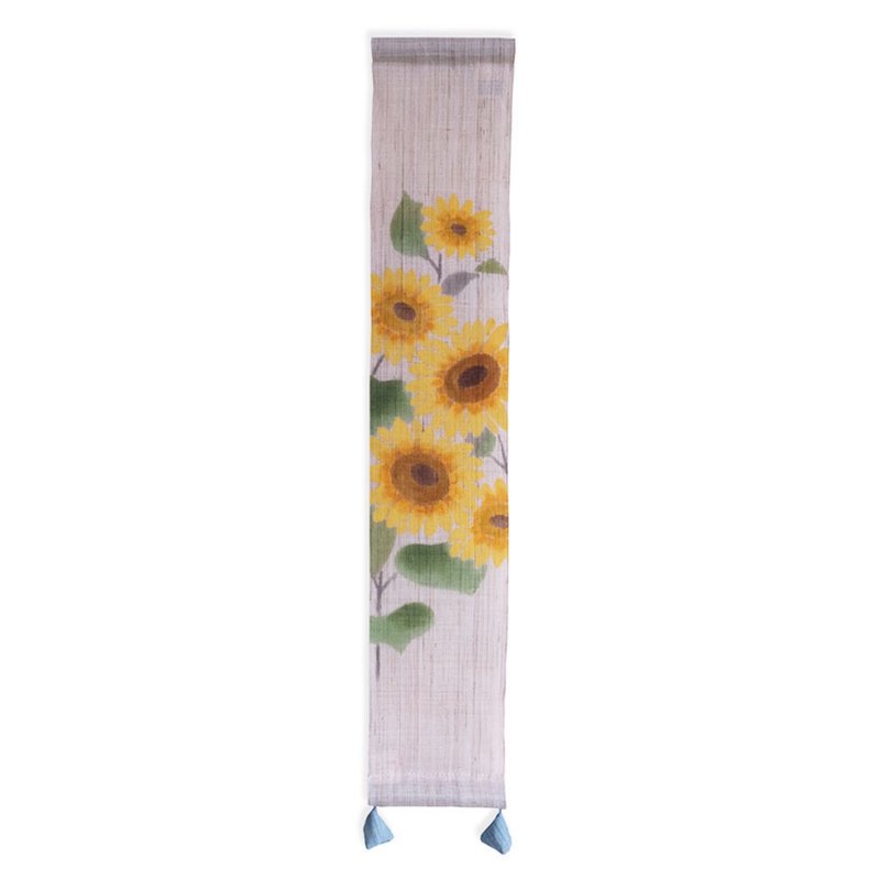 Kyoto Hand-painted Bean Linen Pendant-Sunflower - ของวางตกแต่ง - ผ้าฝ้าย/ผ้าลินิน 