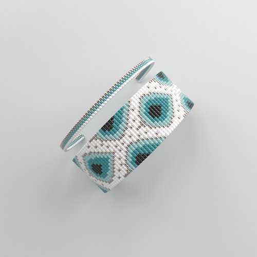 BIJU Loom bracelet pattern, miyuki pattern, parallel stitch pattern,276 串珠手链的图案图案