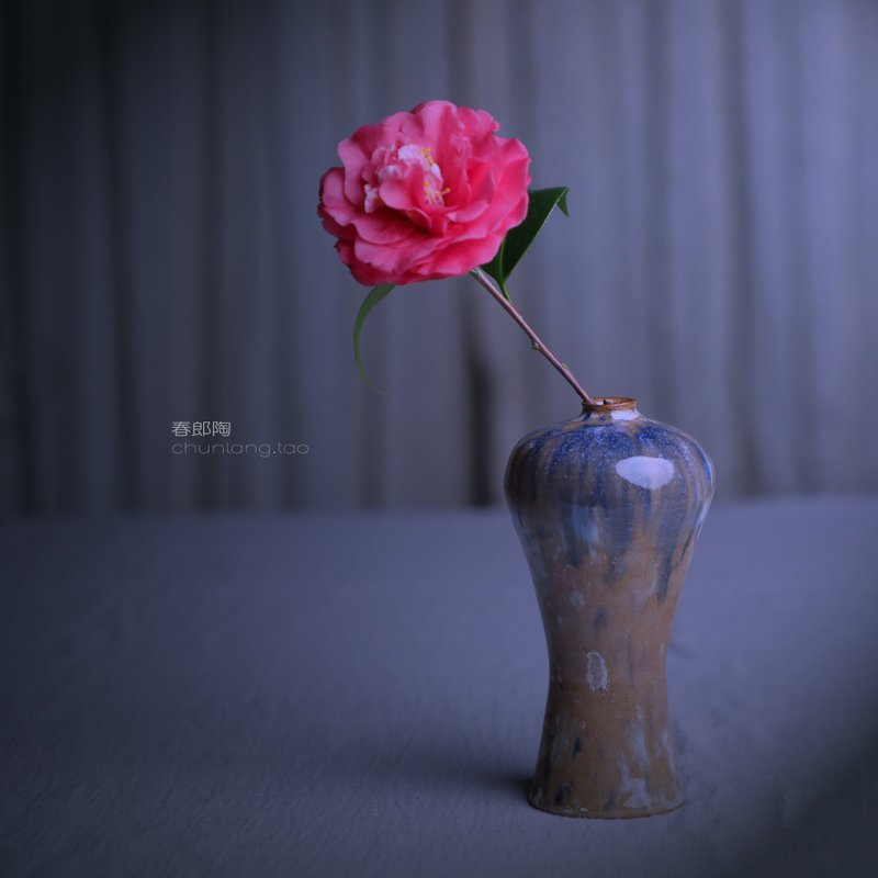 春郎陶-星辰藍梅瓶14.5 cm - 花瓶/花器 - 陶 藍色