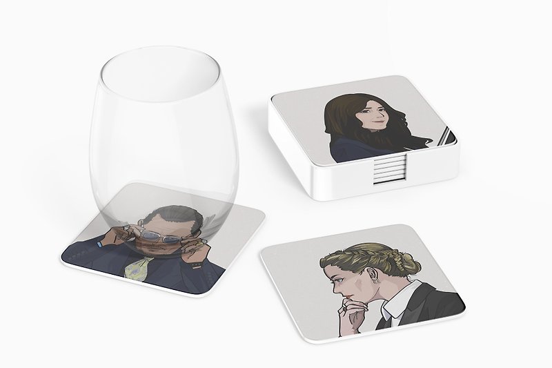 [Add-on purchase] diatomite/ceramic absorbent coaster illustration customized gift wedding small things like Yan painting - ที่รองแก้ว - วัสดุอื่นๆ 