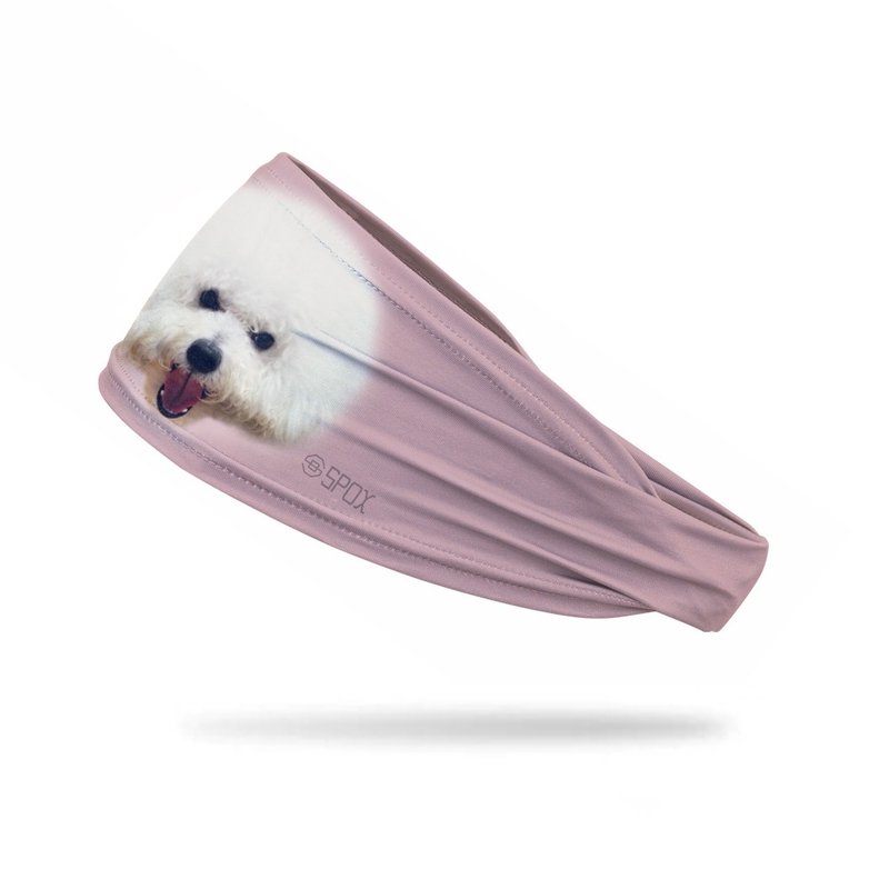 [Roaring Bichon Frize/Pink] - SPOX Cool Sports Trendy Headband Customized Pet Big Head - อื่นๆ - เส้นใยสังเคราะห์ สึชมพู