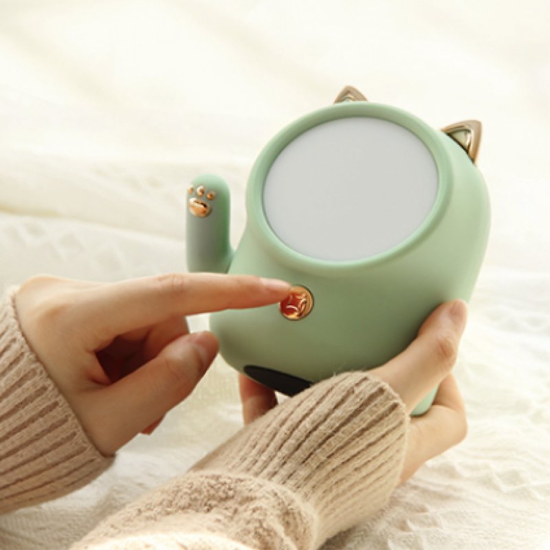 BOBEE Beckoning Lucky Cat Night Light Beckoning Lucky Cat Night Light- Green - Stuffed Dolls & Figurines - Other Metals Green