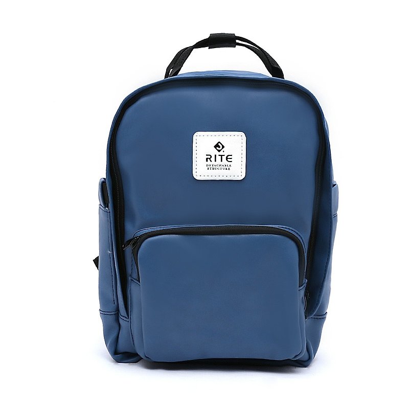 RITE-Le Tour Series-2way Loose Heart Bag-Retro Color Series-Leather Blue - Backpacks - Waterproof Material Blue