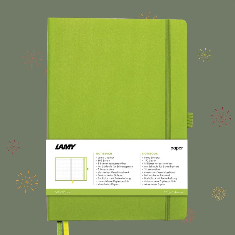 【客製服務】LAMY 鋼筆用軟式A5筆記本 / notebook狩獵系列 綠色 - 筆記本/手帳 - 紙 綠色