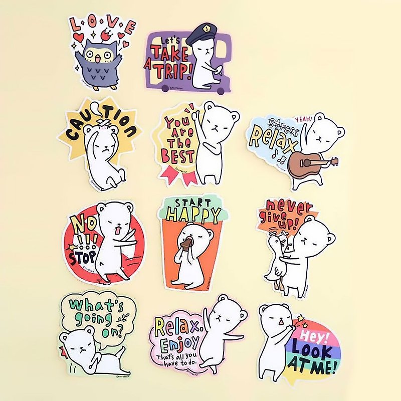 Ponybrown inner small theater waterproof photo sticker - Buha Bear, PNB31875 - Stickers - Paper Multicolor