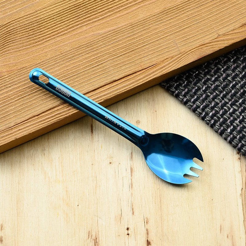 [United States Vargo] Titanium Spork ULV ultra-lightweight pure titanium soup fork blue #T213 - ช้อนส้อม - วัสดุอื่นๆ 