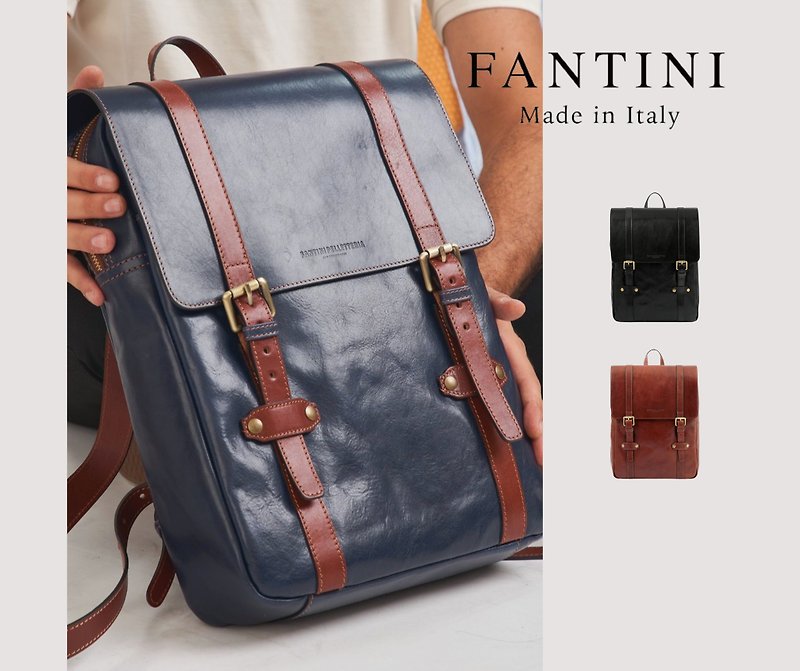 Leather Backpack Fiorentino - Backpacks - Genuine Leather Multicolor