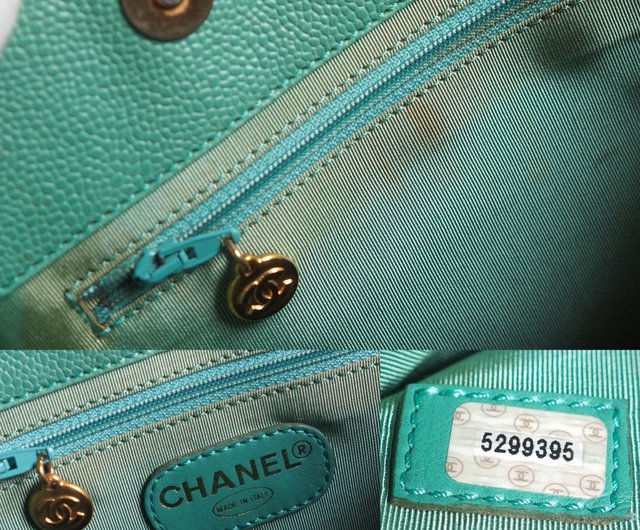 CHANEL Chanel Logo Tote Bag Tiffany Blue Shoulder Bag Vintage Shop OLIM VINTAGE Messenger Bags Sling Bags Pinkoi