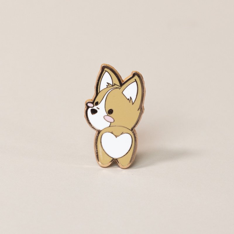 Bellzi | Corgi- Butt 柯基徽章-屁屁 - 徽章/別針 - 琺瑯 金色