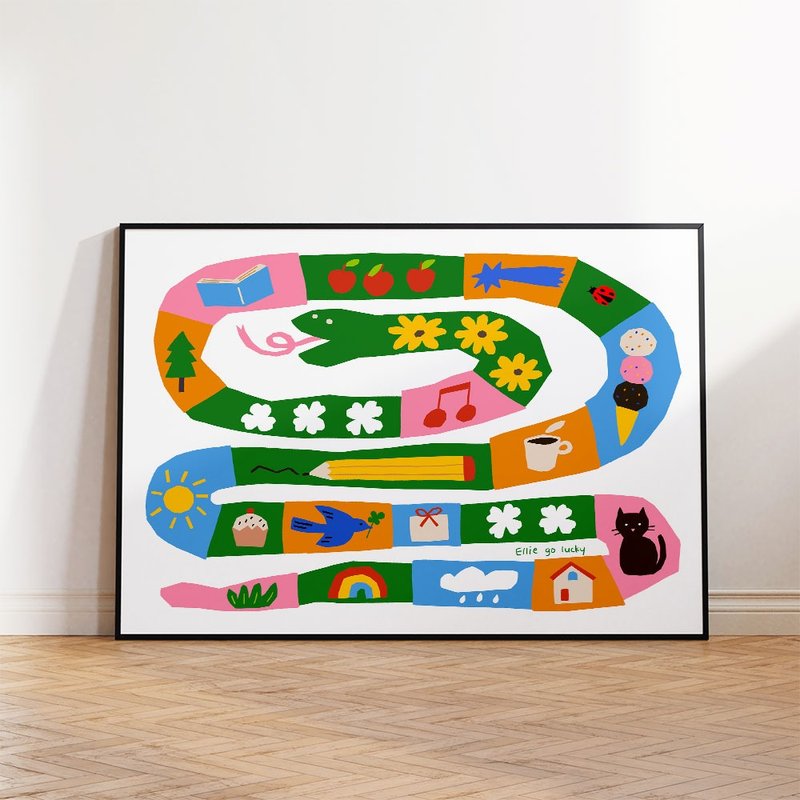 Art print/ Snake / Illustration poster A3,A2 - 海報/掛畫/掛布 - 紙 多色