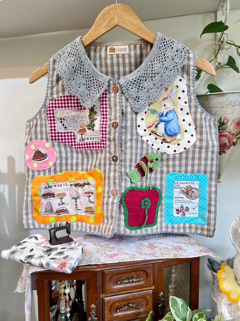 【Size L】 復古故事書 Pathwork 短上衣 - 女裝上衣 - 棉．麻 多色