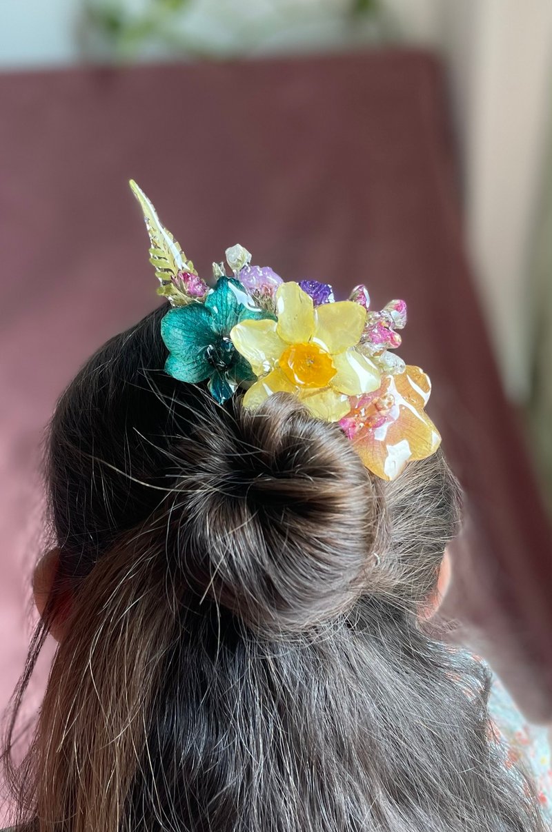 春意盎然乾花髮簪 - 髮夾/髮圈 - 其他金屬 多色