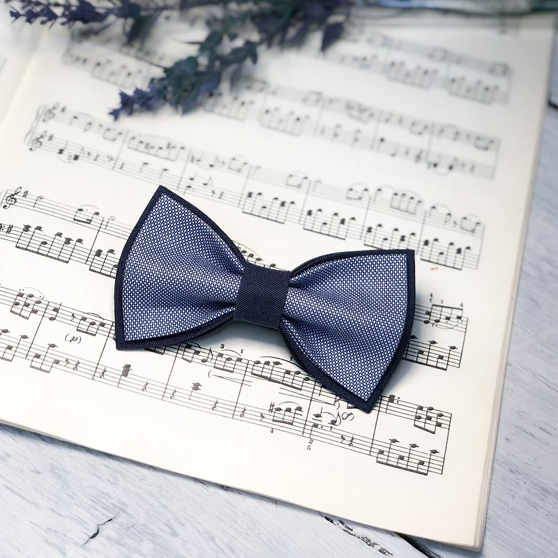 Sky Blue Bow Tie - Bow Tie Self Tie For Student - Adjustable Bow Ties - Bow Ties & Ascots - Cotton & Hemp Blue