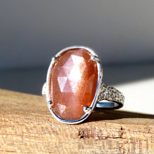 NATSU WORKS ムーンストーン サンストーン リング / Peach Moonstone Ring