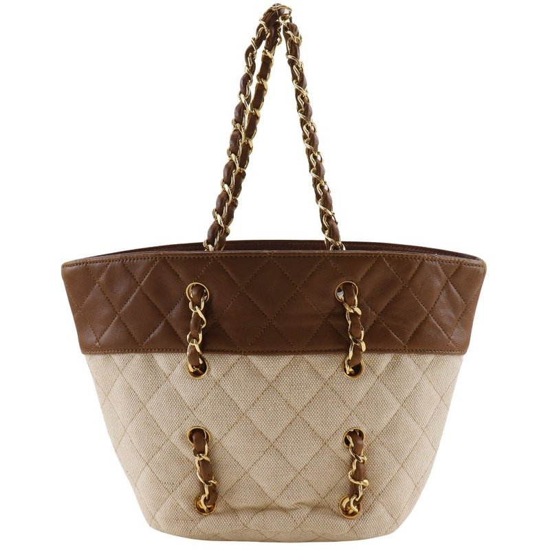 【日本直送】シャネル CHANEL チェーンバッグ ハンドバッグ マトラッセ キャンバス×レザー 茶 レディース【中古】 - 手提包/手提袋 - 棉．麻 咖啡色