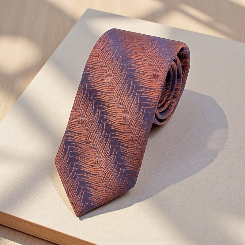 葉脈紋紅紫領帶 - 領帶/領帶夾 - 其他人造纖維 多色