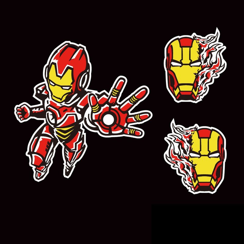 鋼鐵人 漫威 IRON MAN 反光貼紙 機車汽車重機車隊貼紙 - 貼紙 - 防水材質 