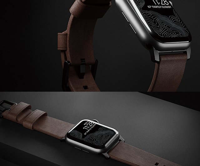 美國NOMAD】 Apple Watch 專用皮革錶帶-摩登黑38/40/41mm - 設計館SW