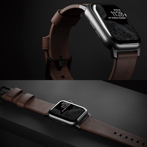 SW 智慧3C週邊生活館 【美國NOMAD】 Apple Watch 專用皮革錶帶-摩登黑 38/40/41mm