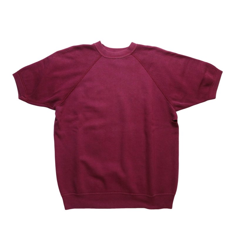 70s Sportswear of Creslan&Cotton American-made burgundy short-sleeved sweatshirt - Men's T-Shirts & Tops - Other Materials Red