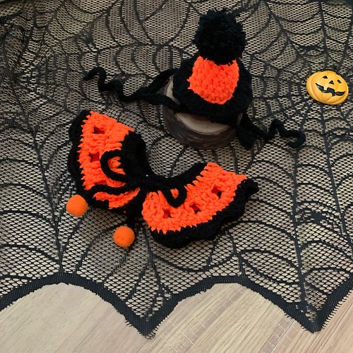 李羅浪漫LEELO ROMANTIC LOVE PETS Halloween萬聖節限定-好橘的打扮-寵物披風 帽子 領巾 巫婆 蜘蛛