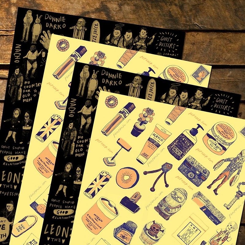 Risograph posters Object Diary / Zombies A3 4 pieces set - โปสเตอร์ - กระดาษ 