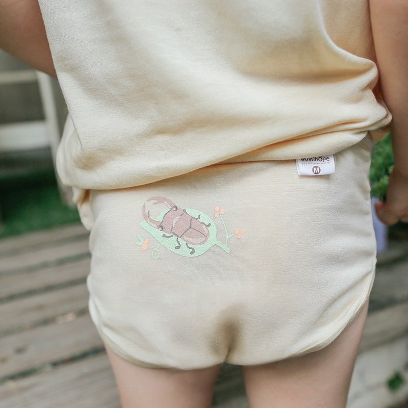 Boys' briefs - walking stag beetle (sunset yellow) - Tops & T-Shirts - Cotton & Hemp Yellow