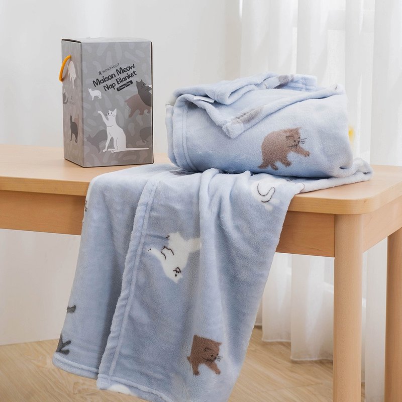 送禮首選-法蘭絨膝上毯/頑皮貓(70x100cm) - 棉被/毛毯 - 聚酯纖維 多色