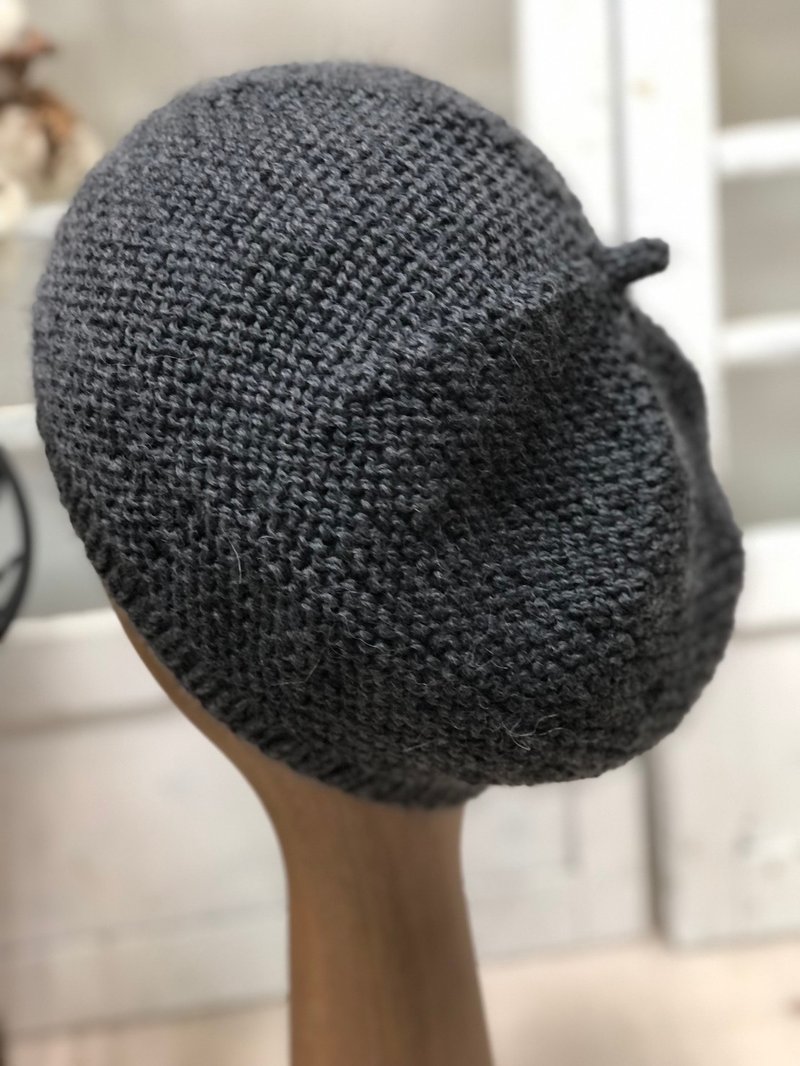 【現貨】ChiChi手作-毛線編織毛帽 - 帽子 - 羊毛 黑色