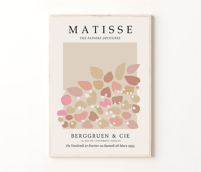Matisse Flower Print, Digital Art, Matisse La Gerbe Poster Beige Pink Wall Decor - โปสเตอร์ - วัสดุอื่นๆ 