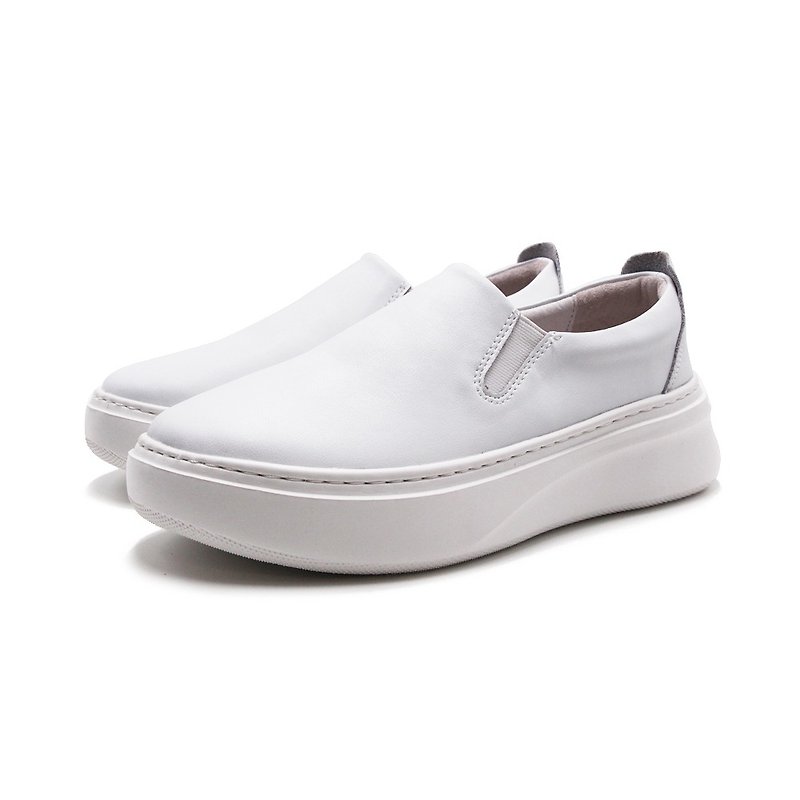 W&M (Women) Thick Bottom Work Casual Shoes Women's Shoes - White (Other Black) - Women's Oxford Shoes - Genuine Leather 