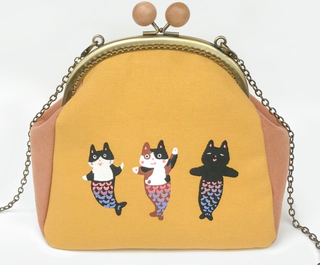 猫魚口金バッグ/サイドリュック（ターメリック） - ショップ sea