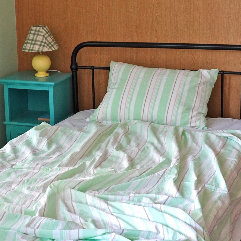Cotton candy summer blanket | pillowcase (green) - 寢具/床包 - 棉．麻 綠色