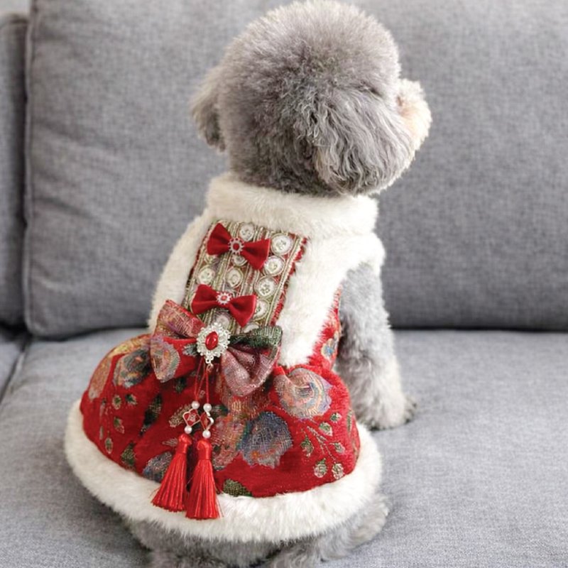 TTP 迎春公主裙 - 寵物衫 - 其他材質 紅色