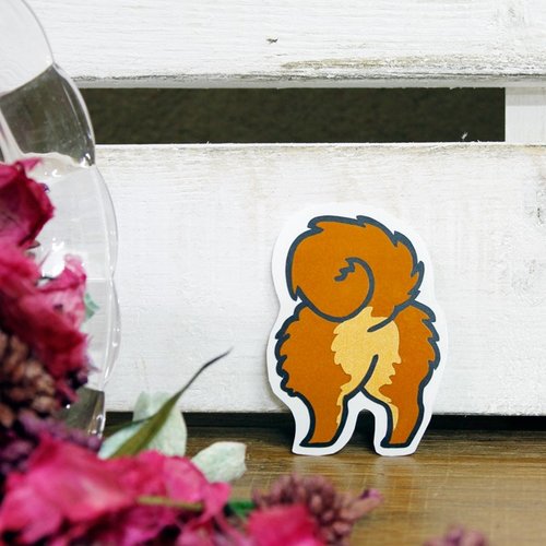 NINKYPUP [反光貼紙] 博美屁屁 Pomeranian's Butt 3.8*5.5 cm