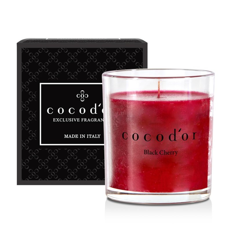 cocodor-香氛蠟燭170g-黑櫻桃Black Cherry - 香氛蠟燭/燭台 - 玻璃 紅色