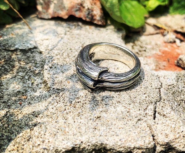 Silver Ring, Sterling Silver Ring, Wood Ring, Wooden Ring, Wedding