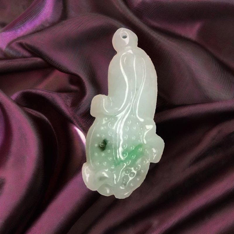 【擺財】飄陽綠翡翠巧雕白菜 | 天然緬甸玉A貨翡翠 | 送禮 - 吊飾/掛飾 - 玉石 多色