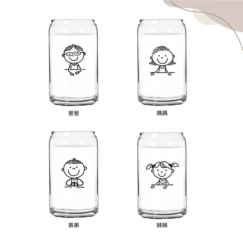 Warm Family Series Aluminum Can Shape Glass Cup 350cc Beer Cup Soda Cup Juice Cup - แก้ว - แก้ว 