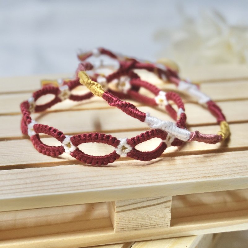 Summer Wreath Bracelet Set | Customized Braided Bracelets - Bracelets - Thread Red