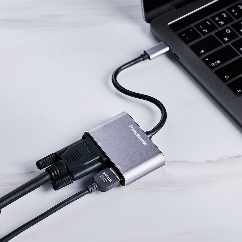 Panasonic adapter USB3.2 TYPE-C to HDMI+VGA - อุปกรณ์เสริมคอมพิวเตอร์ - อลูมิเนียมอัลลอยด์ 