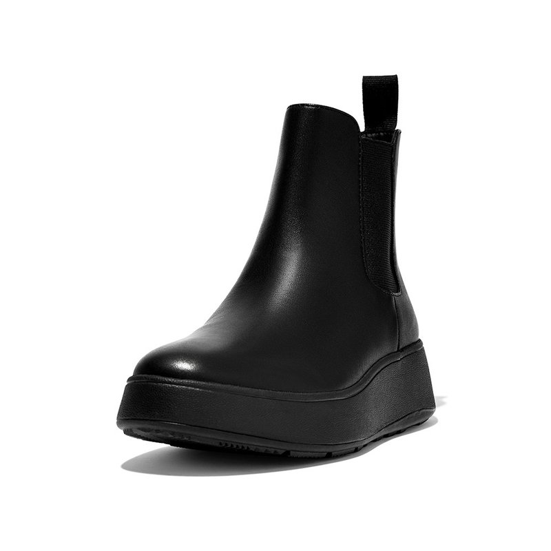 F-MODE LEATHER FLATFORM CHELSEA BOOTS full leather platform ankle boots ...