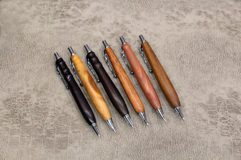 Log wooden pen automatic pencil handmade wooden wooden customized 0.5 refill - ดินสอ - ไม้ สีนำ้ตาล