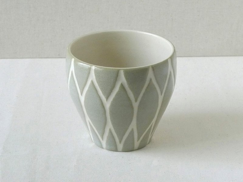 掻き落としフリーカップ（モスグリーン） - 茶壺/茶杯/茶具 - 陶 綠色