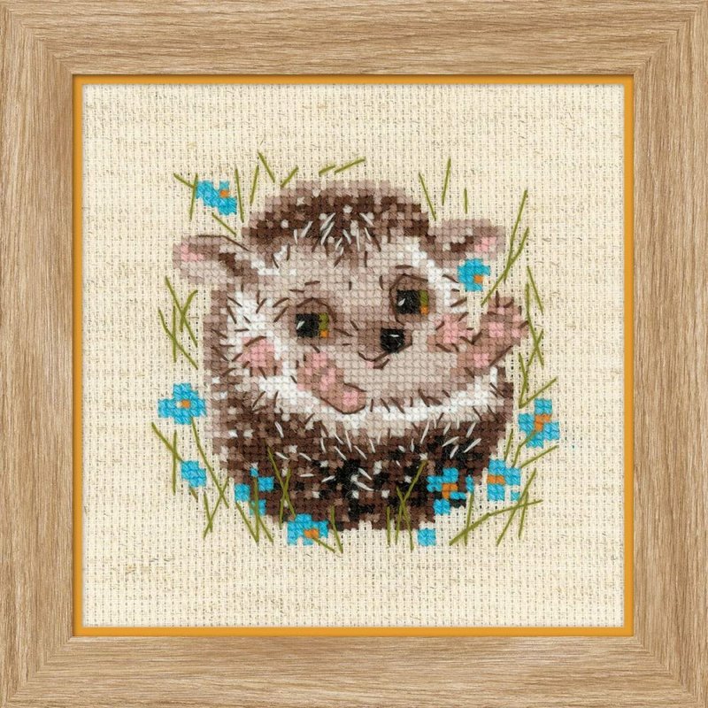 1753 - RIOLIS Cross Stitch Material Kit - Little Hedgehog - เย็บปัก/ถักทอ/ใยขนแกะ - วัสดุอื่นๆ 