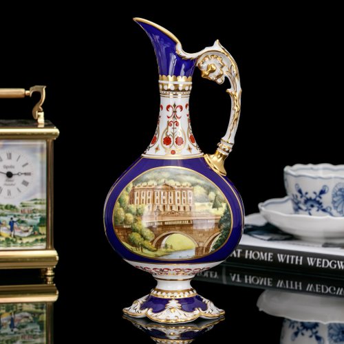 擎上閣裝飾藝術 限量英國製Royal Crown Derby公爵莊園奢華古典手繪花瓶骨瓷裝飾