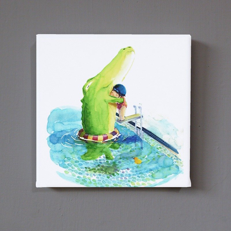 溫柔鱷 擁抱系列 無框畫 複製畫 壁貼 擺飾 - 壁貼/牆壁裝飾 - 防水材質 